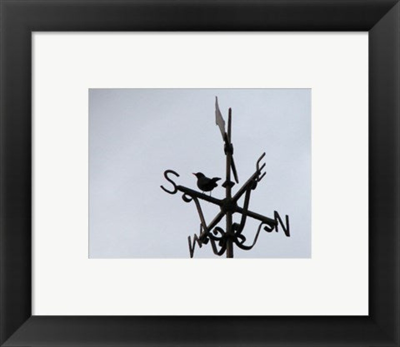 Framed Art Weathervane on the McKee Clock, Bangor Wall Decor 18x24 Artwork